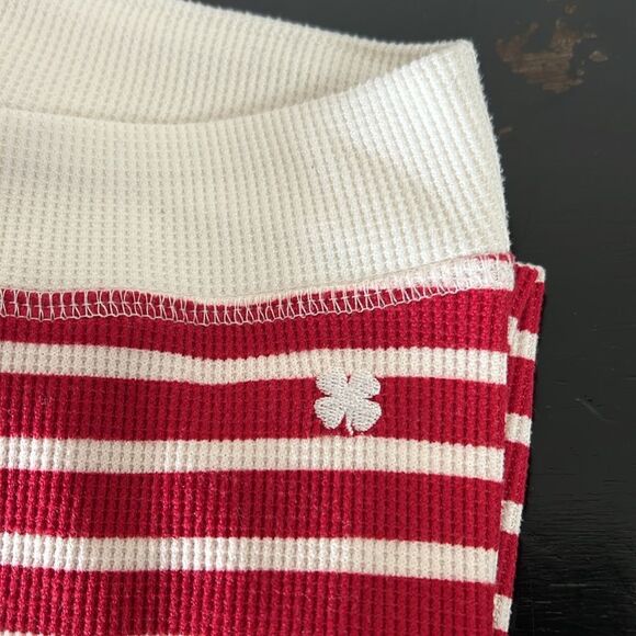 Lucky Brand Waffle Stretchy Red/White Stripe Pajama Set - Picture 3 of 11